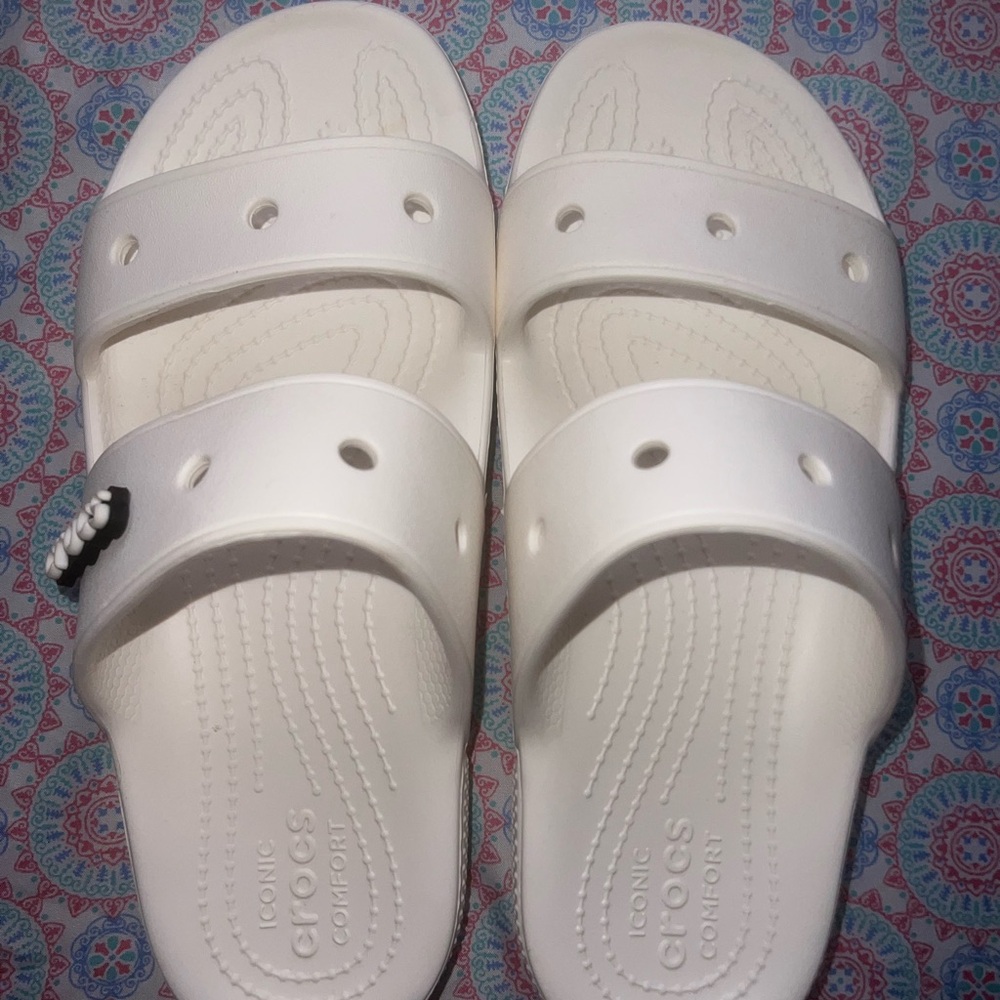White Crocs Slide Sandals